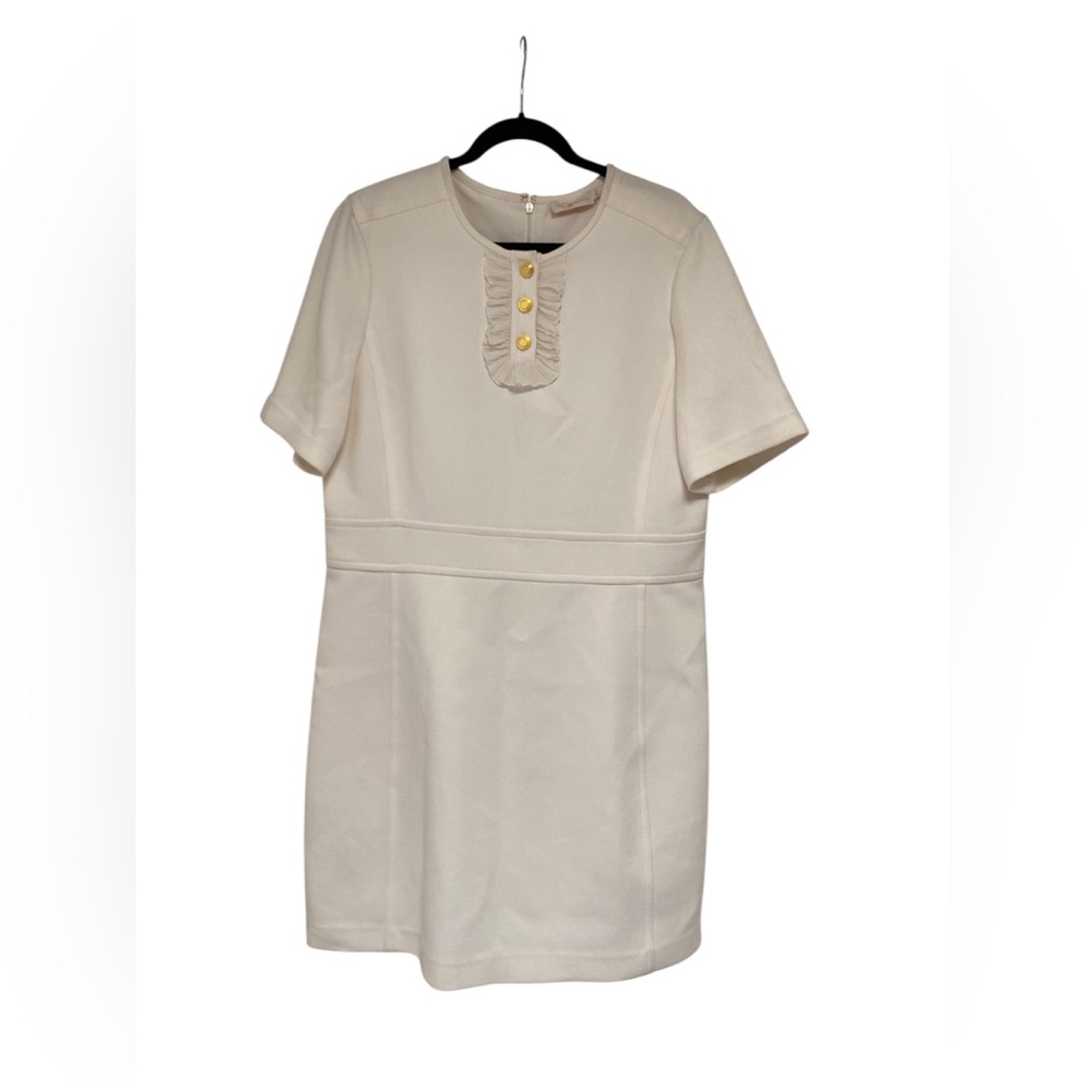 Tory Burch Cream Dress with Gold Accents EUC 14